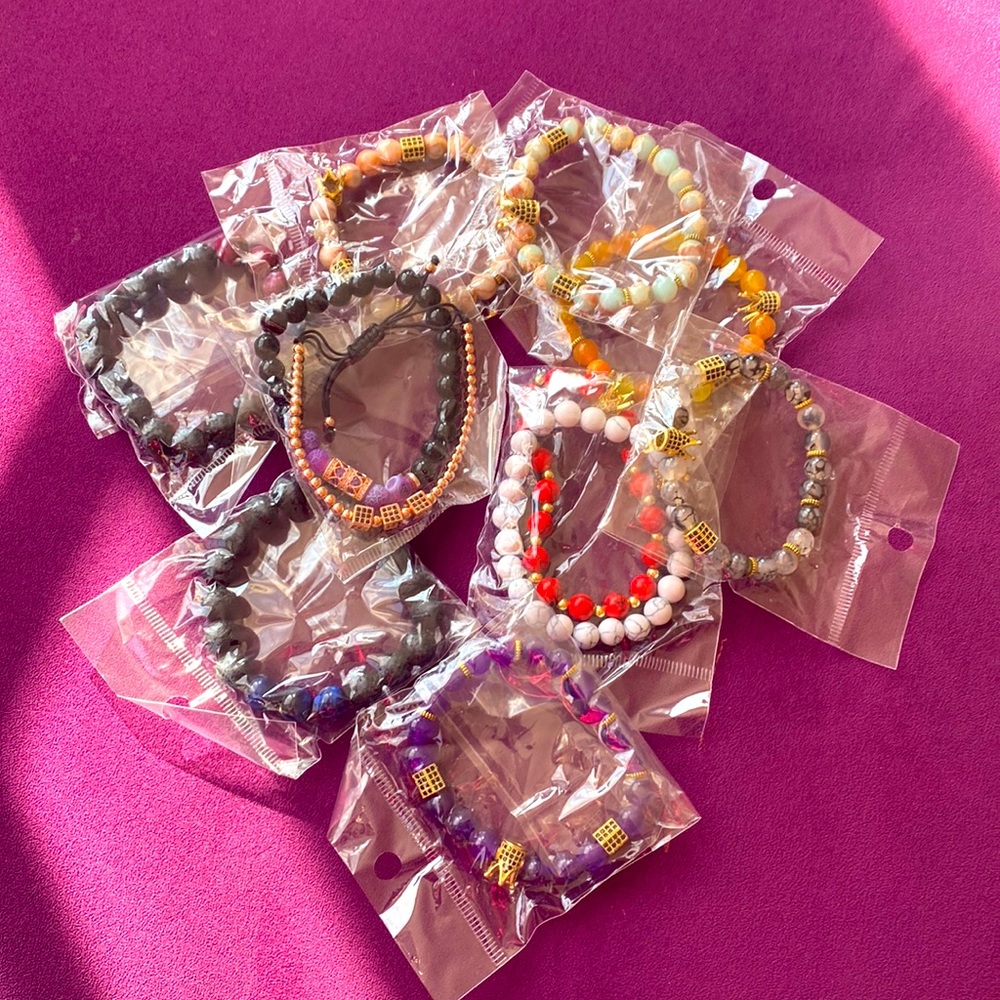 10 random bracelets for 15 dollars